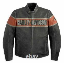 Men's HARLEY DAVIDSON Victory Lane Leather Jacket Men's biker jacket warm jacket