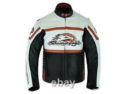 Men's Handmade Raceway Screaming Eagle Harley Davidson Leather Jacket Rare HD