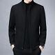 Men's Jacket Business Casual Stand Collar Pure Color Fashion Woolen Cloth Coat