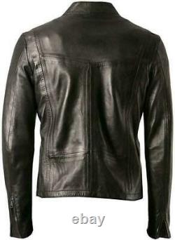 Men's Leather Jacket 100% Genuine Lambskin Leather Jacket Zipper Leather Jacket