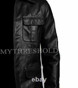 Men's Leather Jacket Black Sheepskin 100% Genuine Leather Jacket Coat