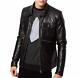 Men's Leather Jacket Motorcycle Black Slim Fit Biker Genuine Lambskin Jacket