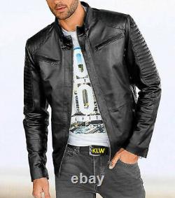 Men's Leather Jacket Very Stylish Genuine Leather Biker Motorcycle Jacket #158