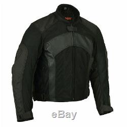Men's Motorcycle Biker Breathable Mesh and Leather Padded Jacket Waterproof NEW
