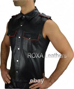 Men's NEW Fashionable Outfit Vestcoat Genuine Lambskin Real Leather Waist Jacket