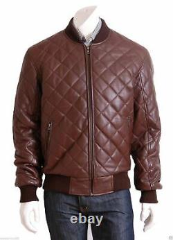 Men's New Stylish Leather Jacket Premium Sheepskin Bomber Outerwear Jacket TM061