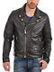 Men's Real Leather Biker Jacket Soft Lambskin Motorcycle Jacket Coat