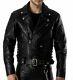 Men's Real Leather Bikers Jacket With Quilted Panels And Laces Up Design For Bik