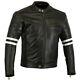 Men's Retro Vintage Cafe Racer Motorcycle Leather Jacket