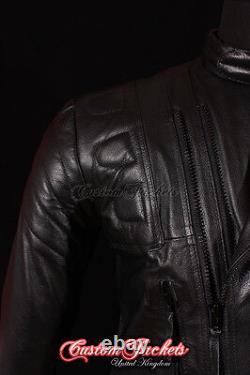 Men's SPEEDSTER Black MOTORCYCLE Motorbike CRUISER Real Hide Leather Jacket