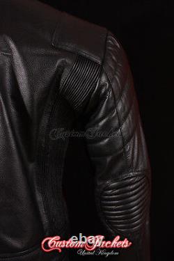 Men's SPEEDSTER Black MOTORCYCLE Motorbike CRUISER Real Hide Leather Jacket