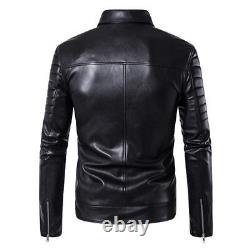 Men's Slim fit Lambskin Motorcycle Biker Jacket Genuine Black Jacket Leather