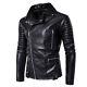 Men's Slim Fit Lambskin Motorcycle Biker Jacket Genuine Black Leather Jacket