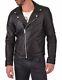 Men's Stylish Genuine Lambskin Motorcycle Handmade Biker Leather Jacket Mj064