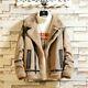 Men's Sueded Jacket Outerwear Fur Lined Lapel Motorcycle Coat Loose Fit Warm New