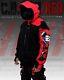 Men's Techwear Red Jacket Rugged Fleece Pullover Hoodie Holygrail C. B. G-01/red