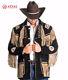 Men's Traditional Cowboy Western Leather Jacket Coat With Fringe Native American