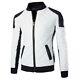 Men's White Zipper Leather Jacket New Real Genuine Lambskin Leather Jacket