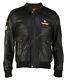 Mens Black Brown Aviator Bomber Fur Collar Real Leather Jacket
