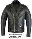 Mens Brando Style Motorbike Motorcycle Leather Jacket With Ce Removable Armours