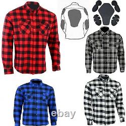 Mens CE armour Motorcycle Motorbike Bikers Sports Flannel shirt made with KEVLAR