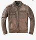 Mens Cafe Racer Distressed Vintage Brown Real Lambskin Biker Leather Jacket