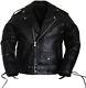 Mens Classic Side Laces Motorcycle Black Leather Racing Jacket Concealed Carry