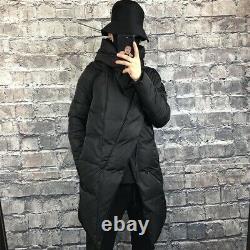 Mens Down Jacket Mid Long Korean Loose Fit Hooded Zipper Winter Warm Outwear Sz