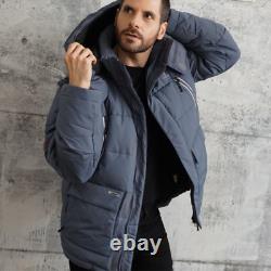 Mens Down Wellon Winter Jacket Durable Breathable Warm Parka Coat Gray Small