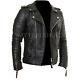 Mens Genuine Lambskin Leather Jacket Motorcycle Black Slim Fit Biker Jacket