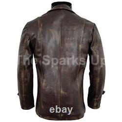 Mens Genuine Leather Jacket Café Racer Vintage Distressed Motorcycle ALL SIZES
