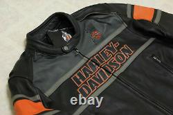 Mens Harley Davidson Rumble Colorblocked Genuine Cowhide leather Biker's jacket