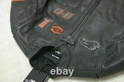 Mens Harley Davidson Screaming Eagle Motorcycle Motorbike Cowhide Leather Jacket