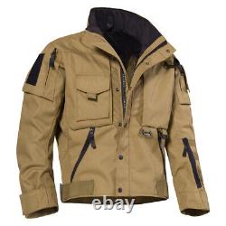 Mens Jacket Waterproof Windproof Multi Pocket Military Coat Workwear Overcoats