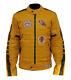 Mens Kill Bill Yellow Motorcycle Leather Biker Jacket All Sizes Best Quality