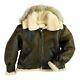 Mens Military Raf Aviator Brown Bomber Real Shearling Leather Jacket