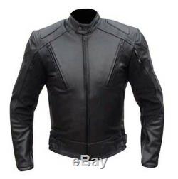 Mens Motorbike Motorcycle Split Leather Armour Jacket