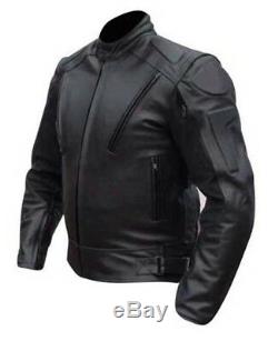 Mens Motorbike Motorcycle Split Leather Armour Jacket