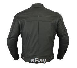 Mens New Black & Matte Leather Two Tone Racing Motorcycle / Motorbike Jacket