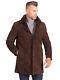 Mens New Dark Brown Suede Leather Trench Coat. Real Soft Lambskin Leather Jacket