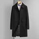 Mens New Mid-length British Style Jacket Solid Color Casual Business Trench Coat