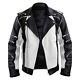 Mens New Vintage Pepsi Mj Jackson Black & White Leather Jacket