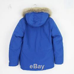 Mens New Woolrich Down Arctic Anorak Cold Weather Parka Jacket US S EU M Blue BN