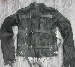 Mens Real Leather Heavy Duty Straight Jacket Cowhide Heavy Duty Straight Jacket
