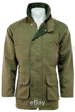 Mens Tweed Derby Wool Jacket Waterproof Breathable Warm Shooting Hunting S 4XL