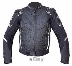 Mens Warrior All Black Gp Flag Motorbike Motorcycle Biker Jacket Ce Armour