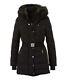 Michael Kors Women Coats Puffer Belted Faux Fur Hooded Winter Zip Up Mk Jacket