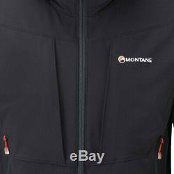 Montane Mens Dyno Stretch Jacket Top Black Sports Outdoors Full Zip Hooded