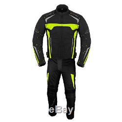 Motorbike Textile Suit 2 Piece Motorcycle Waterproof CE Armoured Jacket Trouser