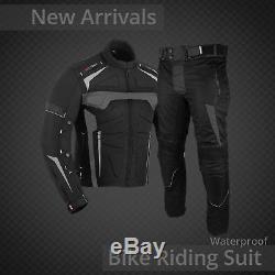 Motorbike Textile Suit Waterproof Motorcycle Riding Suit Armoured Jacket Trouser